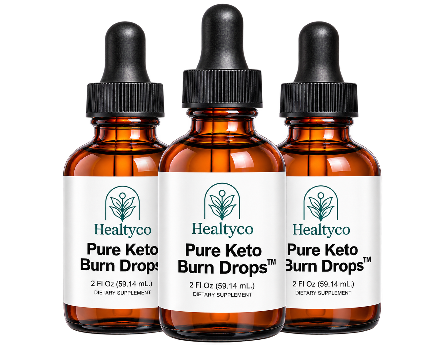 Three bottles of Pure Keto Burn Drops